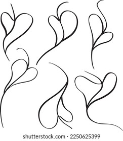 abstract flower stems for valentine's day february 14 line stems
