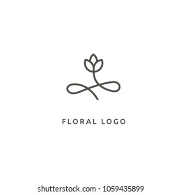 Abstract flower store logo icon vector design. Cosmetics, Spa, Beauty salon Decoration Boutique vector logo. Vector illustration, Graphic Design Editable Design. Floral logo. Flower wedding icon. 