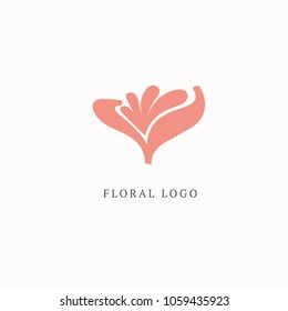 Abstract flower store logo icon vector design. Cosmetics, Spa, Beauty salon Decoration Boutique vector logo. Vector illustration, Graphic Design Editable Design. Floral logo. Flower wedding icon. 