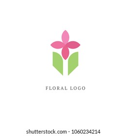 Abstract flower store logo icon vector design. Cosmetics, Spa, Beauty salon Decoration Boutique vector logo. Floral logo. Flower wedding icon. Luxury spring and summer, emblem.