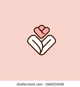 Abstract flower store logo icon vector design. Cosmetics, Spa, Beauty salon Decoration Boutique vector logo. Floral logo. Flower wedding icon. Luxury spring and summer, emblem.