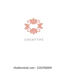 Abstract flower store logo icon vector design. Cosmetics, Spa, Beauty salon Decoration Boutique vector logo. Vector illustration, Graphic Design Editable Design. Floral logo. Flower wedding icon