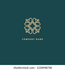 Abstract flower store logo icon vector design. Cosmetics, Spa, Beauty salon Decoration Boutique vector logo. Vector illustration, Graphic Design Editable Design. Floral logo. Flower wedding icon