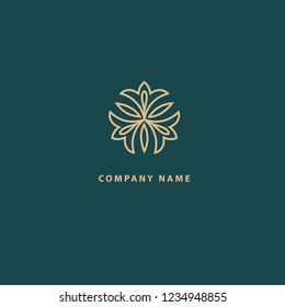 Abstract flower store logo icon vector design. Cosmetics, Spa, Beauty salon Decoration Boutique vector logo. Vector illustration, Graphic Design Editable Design. Floral logo. Flower wedding icon