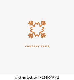 Abstract flower store logo icon vector design. Cosmetics, Spa, Beauty salon Decoration Boutique vector logo. Vector illustration, Graphic Design Editable Design. Floral logo. Flower wedding icon