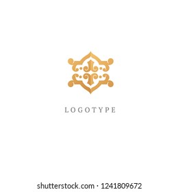 Abstract flower store logo icon vector design. Cosmetics, Spa, Beauty salon Decoration Boutique vector logo. Floral logo. Flower wedding icon. Luxury spring and summer, emblem.
