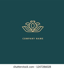 Abstract flower store logo icon vector design. Cosmetics, Spa, Beauty salon Decoration Boutique vector logo. Floral logo. Flower wedding icon. Luxury spring and summer, emblem.