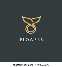 Abstract flower store logo icon vector design. Cosmetics, Spa, Beauty salon Decoration Boutique vector logo. Floral logo. Flower wedding icon. Luxury spring and summer, emblem.