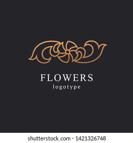 Abstract flower store logo icon vector design. Cosmetics, Spa, Beauty salon Decoration Boutique vector logo. Vector illustration, Graphic Design Editable Design. Floral logo. Flower wedding icon