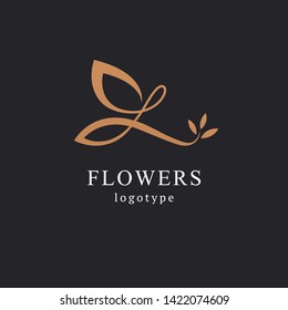 Abstract flower store logo icon vector design. Cosmetics, Spa, Beauty salon Decoration Boutique vector logo. Vector illustration, Graphic Design Editable Design. Floral logo. Flower wedding icon