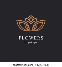 Abstract flower store logo icon vector design. Cosmetics, Spa, Beauty salon Decoration Boutique vector logo. Vector illustration, Graphic Design Editable Design. Floral logo. Flower wedding icon