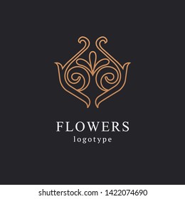 Abstract flower store logo icon vector design. Cosmetics, Spa, Beauty salon Decoration Boutique vector logo. Vector illustration, Graphic Design Editable Design. Floral logo. Flower wedding icon