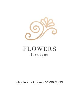 Abstract flower store logo icon vector design. Cosmetics, Spa, Beauty salon Decoration Boutique vector logo. Vector illustration, Graphic Design Editable Design. Floral logo. Flower wedding icon