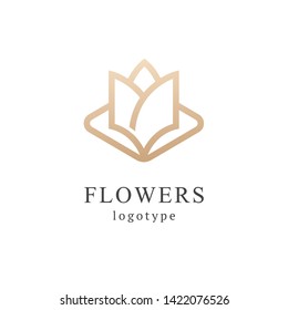 Abstract flower store logo icon vector design. Cosmetics, Spa, Beauty salon Decoration Boutique vector logo. Vector illustration, Graphic Design Editable Design. Floral logo. Flower wedding icon