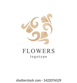 Abstract flower store logo icon vector design. Cosmetics, Spa, Beauty salon Decoration Boutique vector logo. Vector illustration, Graphic Design Editable Design. Floral logo. Flower wedding icon