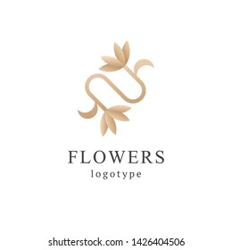 Abstract flower store logo icon vector design.  