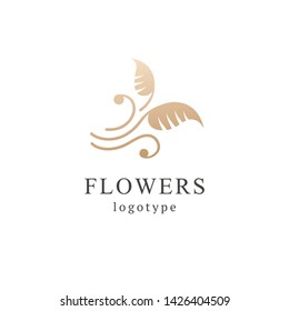 Abstract flower store logo icon vector design 
