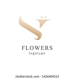 Abstract flower store logo icon vector design. 