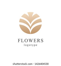 Abstract flower store logo icon vector design. 