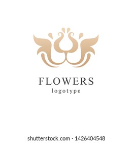 Abstract flower store logo icon vector design. 