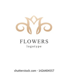 Abstract flower store logo icon vector design 