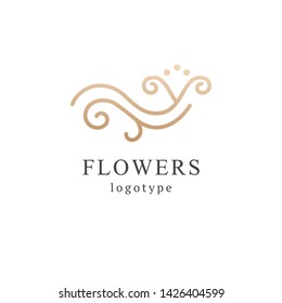 Abstract flower store logo icon vector design. 