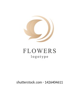 Abstract flower store logo icon vector design 