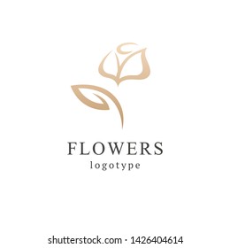Abstract flower store logo icon vector design.  