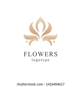 Abstract flower store logo icon vector design.  