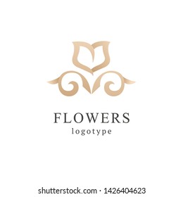 Abstract flower store logo icon vector design.  
