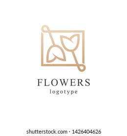 Abstract flower store logo icon vector design. 