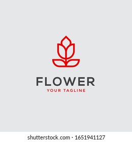 Diseño vectorial del logo del almacén de flores abstracto. Cosméticos, Spa, Salón de belleza Decoración Boutique vectorial logo. Logo floral. Icono de boda de flores. Primavera de lujo y verano, emblema