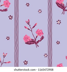 Abstract flower with stripe texture background, design pattern print.