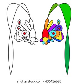 abstract flower in the style of Doodle