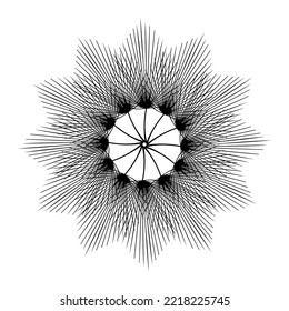 Abstract flower, sun. Outline illustration. For decoration, for storis
