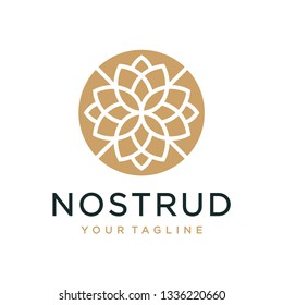 Abstract flower swirl logo icon vector design. Elegant premium ornament vector logotype symbol.