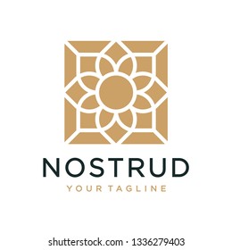 Abstract flower swirl logo icon vector design. Elegant premium ornament vector logotype symbol.