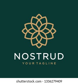 Abstract flower swirl logo icon vector design. Elegant premium ornament vector logotype symbol.