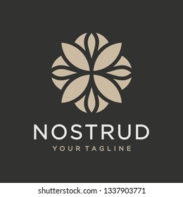 Abstract flower swirl logo icon vector design. Elegant premium ornament vector logotype symbol.