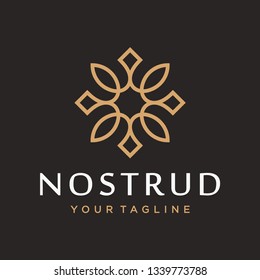 Abstract flower swirl logo icon vector design. Elegant premium ornament vector logotype symbol.