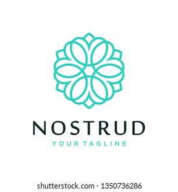 Abstract flower swirl logo icon vector design. Elegant premium ornament vector logotype symbol.