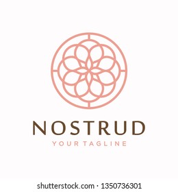 Abstract flower swirl logo icon vector design. Elegant premium ornament vector logotype symbol.