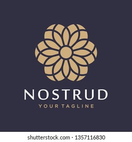 Abstract flower swirl logo icon vector design. Elegant premium ornament vector logotype symbol.