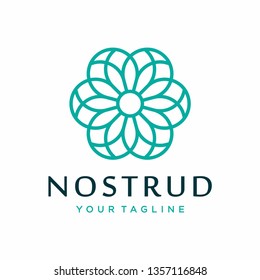 Abstract flower swirl logo icon vector design. Elegant premium ornament vector logotype symbol.