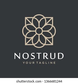 Abstract flower swirl logo icon vector design. Elegant premium ornament vector logotype symbol.