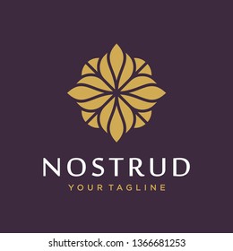 Abstract flower swirl logo icon vector design. Elegant premium ornament vector logotype symbol.