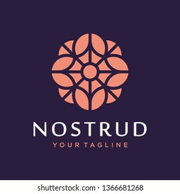Abstract flower swirl logo icon vector design. Elegant premium ornament vector logotype symbol.