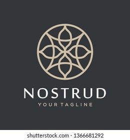 Abstract flower swirl logo icon vector design. Elegant premium ornament vector logotype symbol.