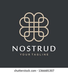 Abstract flower swirl logo icon vector design. Elegant premium ornament vector logotype symbol.