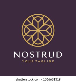 Abstract flower swirl logo icon vector design. Elegant premium ornament vector logotype symbol.
